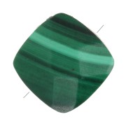 Perle carrée 6 mm facettée en pierre gemme - Malachite x1