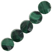 Perle ronde 6 mm facettée en pierre gemme - Malachite x1