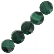 Perle ronde 6 mm facettée en pierre gemme - Malachite x1