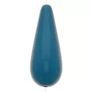 Perle poire en résine 40x16 mm - Bleu canard x1