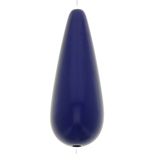 Perle poire en résine 40x16 mm - Bleu marine x1