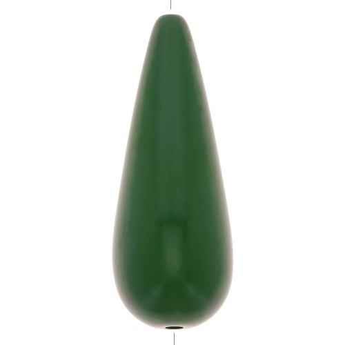 Perle poire en résine 40x16 mm - Vert foncé x1