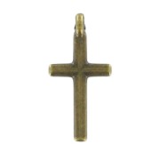 Breloques croix 16 mm bronze x10|raw }}