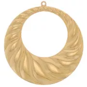 Pendentif rond évidé 45 mm effet torsadé - Doré à l'or fin x1