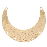 Intercalaire demi-lune chandelier 35x26 mm - motif étoiles - Doré à l'or fin x1|raw }}