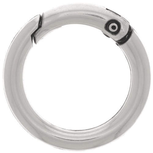 Fermoir rond mousqueton 27 mm - Placage Argent fin vieilli x1