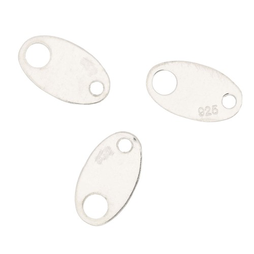 Attaches ovales 8x4,5 mm en Argent 925 x10