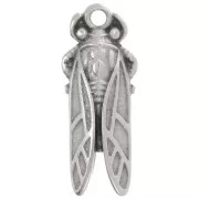 Pendentif cigale 23x9 mm - Placage Argent fin vieilli x1
