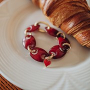 Fermoir ovale mousqueton 30 mm - Doré à l'or fin x1