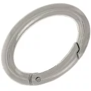 Fermoir ovale mousqueton 34 mm - Rhodié x1