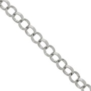 Chaîne en aluminium maille Jaseron 13 mm - maillons ouverts - Rhodié x50cm|raw }}
