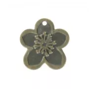 Breloques fleurs légères 16 mm bronze x10