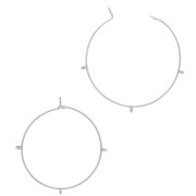 Créoles à décorer 30 mm avec 3 anneaux - Acier inoxydable 304 x2