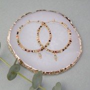 Créoles à décorer 30 mm avec 3 anneaux - Acier inoxydable 304 x2