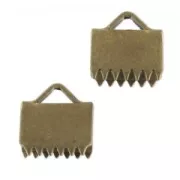 Embouts à serrer lisses 10 mm bronze x4
