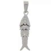 Pendentif poisson articulé avec anneau fermé 22x6 mm - Argent 925 x1