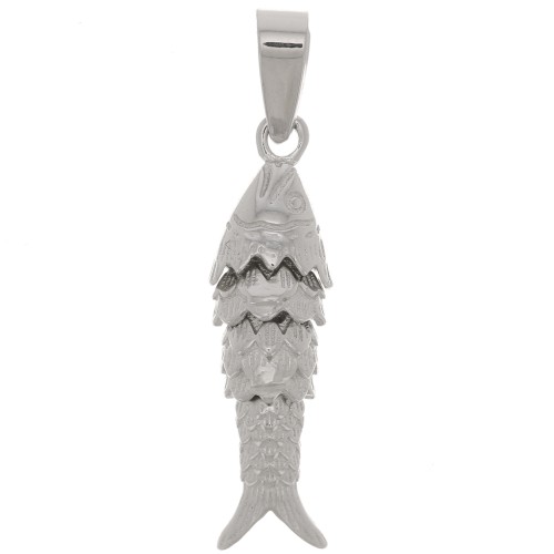 Pendentif poisson articulé avec anneau fermé 22x6 mm - Argent 925 x1