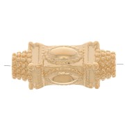 Perle tube ethnique travaillé avec petites boules 17x7 mm - Plaqué Or 3 microns x1|raw }}