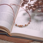 Perle tube ethnique travaillé avec petites boules 17x7 mm - Plaqué Or 3 microns x1