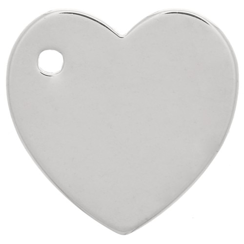 Sequin coeur 13 mm - médaille à graver - Argent 925 x1