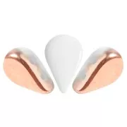 Perles en verre Amos® par Puca® 5x8 mm - Opaque White Capri Gold x10g