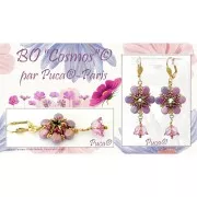 Perles en verre Amos® par Puca® 5x8 mm - Opaque White Capri Gold x10g