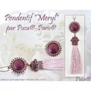 Cabochon rond en verre par Puca® 18 mm - Jet Capri Gold x1