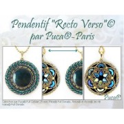 Cabochon rond en verre par Puca® 25 mm - Jet Mat AB x1