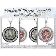 Cabochon rond en verre par Puca® 25 mm - Jet x1