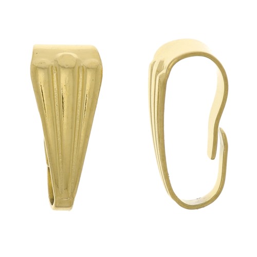 Attache pendentif 8.5 mm effet plissé - Acier inoxydable 304 Doré x1