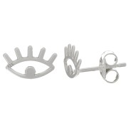 Boucles d'oreilles forme oeil 6x10 mm - Argent 925 x2