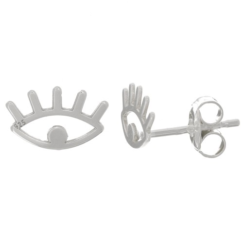 Boucles d'oreilles forme oeil 6x10 mm - Argent 925 x2