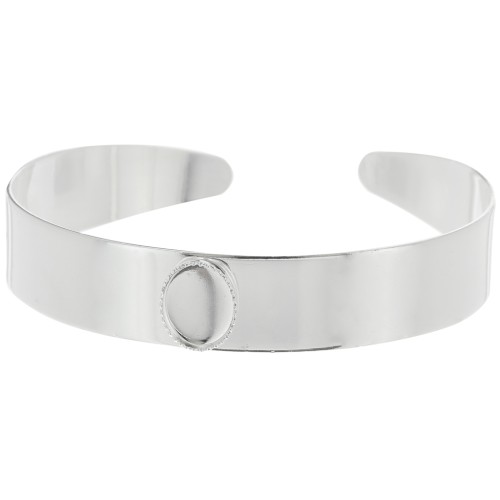 Bracelet serti 12x170 mm pour cabochon ovale 10x8 mm - Argenté x1