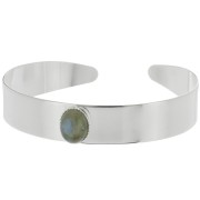 Bracelet serti 12x170 mm pour cabochon ovale 10x8 mm - Argenté x1