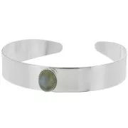 Bracelet serti 12x170 mm pour cabochon ovale 10x8 mm - Argenté x1