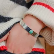 Bracelet serti 12x170 mm pour cabochon ovale 10x8 mm - Argenté x1