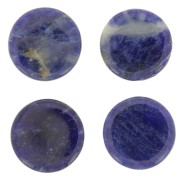 Cabochon plat rond - palet - 10 mm en pierre gemme - Sodalite x1