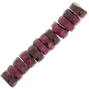 Perles Heishi rondelles facettées - en pierre gemme 5x2 mm - Grenat x20|raw }}