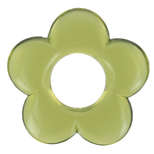 Pendentif fleur 21 mm en résine transparente - Olive x1