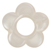 Pendentif fleur 21 mm en résine opaque - Ivoire nacré x1