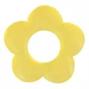 Pendentif fleur 21 mm en résine transparente - Jaune Mat x1