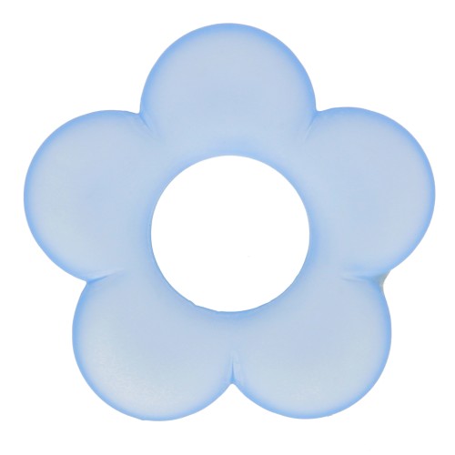Pendentif fleur 21 mm en résine transparente - Bleu clair Mat x1