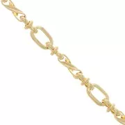 Chaîne maille Fantaisie rectangle arrondi 5.4 mm - Doré x50cm