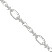 Chaîne maille Fantaisie rectangle arrondi 5.4 mm - Argenté x50cm