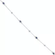 Chaîne maille Forçat avec petites boules & oeil en résine époxy 4 mm Argenté x50cm