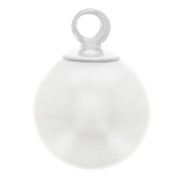 Mini-breloque ronde imitation perle nacrée 6 mm - Argent 925 - Blanc nacré x1