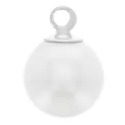 Mini-breloque ronde imitation perle nacrée 6 mm - Argent 925 - Blanc nacré x1