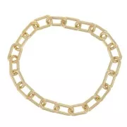 Bague fine chaîne maille Rectangle 2.4 mm - Taille 53 - Gold filled (or laminé)   x1