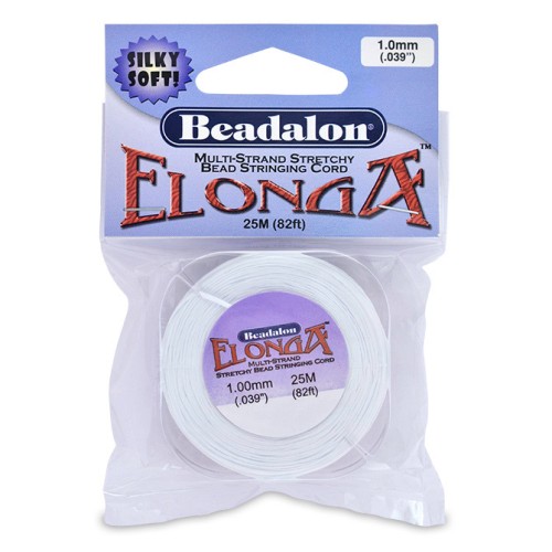 Fil élastique Elonga 1 mm - Multi-brins - Blanc x25m