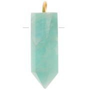 Pendentif pendule 25x8 mm en pierre gemme - Amazonite - Argent 925 Doré à l'or fin|raw }}